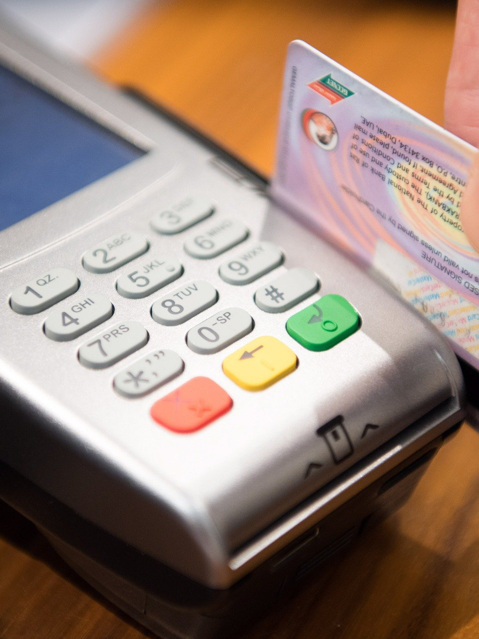 Image of a debit card payment 